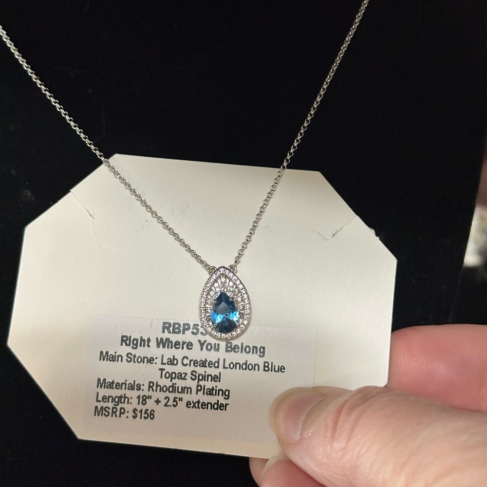 RBP Silver Necklace with Blue Topaz Spinel
